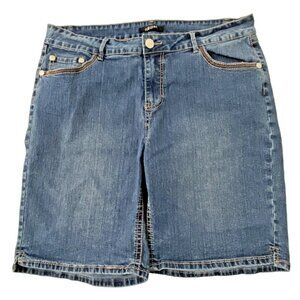Roz & Ali Woman Denim Shorts size 18 Blue Jean Boho Hippie Farmcore Workwear